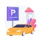 Reserve parking space for curbside pickup abstract concept vector illustration.