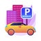 Reserve parking space for curbside pickup abstract concept vector illustration.