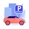 Reserve parking space for curbside pickup abstract concept vector illustration.