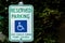 Reserved handicapped permit parking only sign