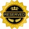 Reserved Luxury Golden Badge Icon