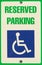 Reserved Parking sign