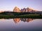 Reservoir at Alp Di Siusi at Sunset