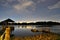 A Reservoir with calm water by night