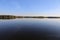 Reservoir of minsk summer. blue water and sky