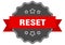 reset label. reset isolated seal. sticker. sign