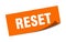 reset sticker. square isolated label sign. peeler