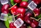resh ripe cherries for background