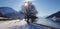 Resia Frozen Lake mountain country on the lake Alpi les alpes the alps italy i