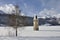 Resia iced lake and tower bell