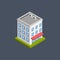Residence Building - Isometric 3D illustration.