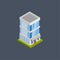 Residence Building - Isometric 3D illustration.