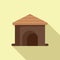 Residence dog kennel icon flat vector. Creature home
