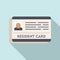 Resident card icon, flat style