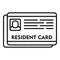 Resident card icon, outline style