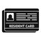 Resident card icon, simple style
