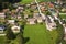 Residential area with houses and streets from above. cityscape with small old beautiful village top view.