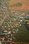 Residential area with houses and streets from above. cityscape with small old beautiful village top view.