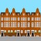 Residential aria of Kensington and Chelsea. Flat Luxury real estate in London. Landmark sightseeing britain buildings