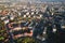 Residential building in european city, Aerial view. Wroclaw, Poland