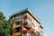 Residential building in Istanbul with balconies. Turkey. Ordinary people`s life. Authentic.