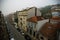 Residential buildings in foggy weather, Porto