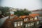Residential buildings in foggy weather, in Porto