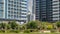 Residential buildings in Jumeirah Lake Towers timelapse in Dubai, UAE.