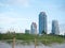 Residential buildings near South Pointe park in Miami Beach, Florida