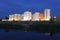 Residential buildings at night