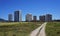 Residential buildings viewed from the Rio Olympic Golf Course in Barra da Tijuca