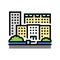 residential complex apartment building color icon vector illustration