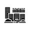 residential complex apartment building glyph icon vector illustration