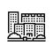 residential complex apartment building line icon vector illustration