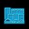 residential complex apartment building neon glow icon illustration