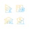 Residential construction gradient linear vector icons set
