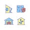 Residential construction RGB color icons set