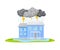 Residential House Undergoing Heavy Rain with Lightning and Thunder Vector Illustration