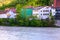 Residential houses situated on the river bank