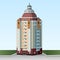 Residential multistory apartment building. Modern urban building. Beautiful facade high-rise buildings. Townhouse.