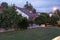 Residential quarter in a Swiss village on a summer evening