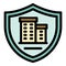 Residential security icon color outline vector