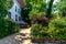 Residential Sidewalk in Chicago`s Lakeview Neighborhood during Summer