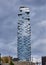 Residential skyscraper in Tribeca, NYC called 56 Leonard Street, seen from the south on a dark day