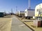 Residential trailers for shift workers in the oil field. The car-house. Residential infrastructure for oil workers for rest outsid