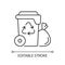 Residential waste collection linear icon