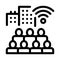 Residents Connect Wi-Fi Icon Vector Outline Illustration