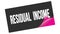 RESIDUAL  INCOME text on black pink sticker stamp