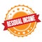 RESIDUAL INCOME text on red orange ribbon stamp