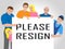 Resign Sign People Quit Or Resignation From Job Government Or President